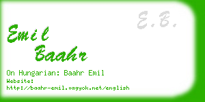 emil baahr business card